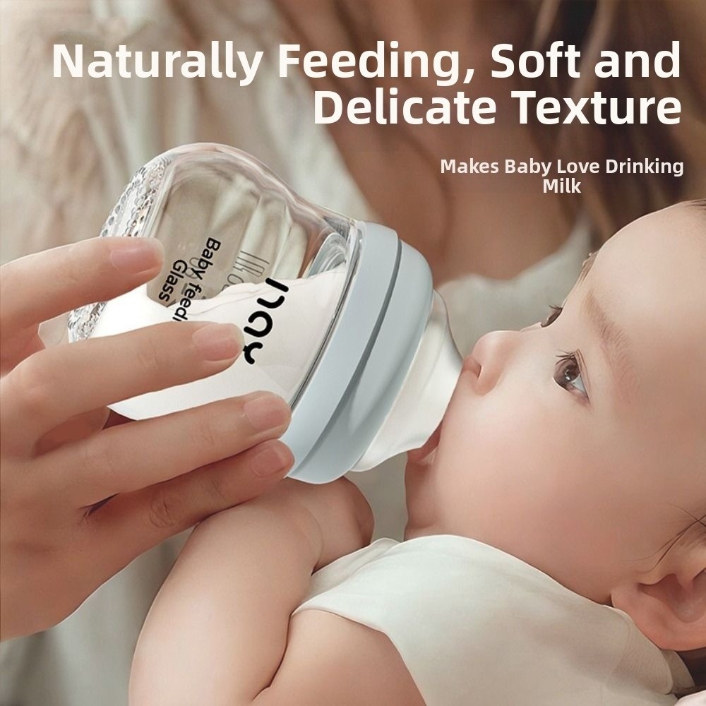 Baby Food Glass Jars - Glass Baby Bottle Anti-flatulence Anti Choking