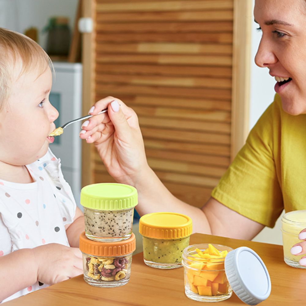 Baby Food Glass Jar - 6pcs Multipurpose Glass Baby Food Jar