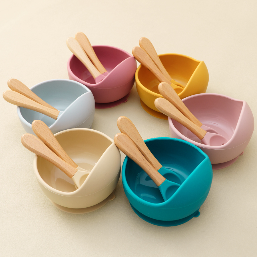 Baby Food Bowl - Mamaplan 3PCS Baby Silicone Feeding Set