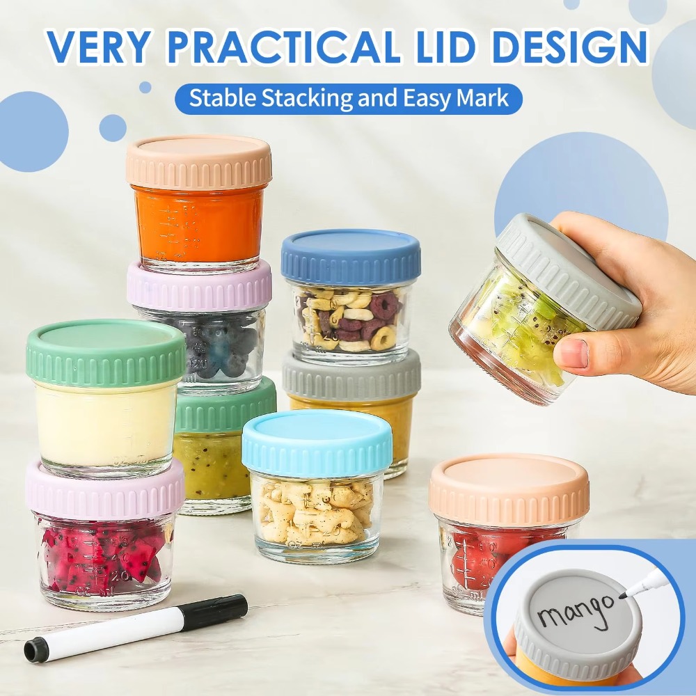 6pcs Mason Jar Glass Baby Food - огляд і ціна Baby Food Glass Jars