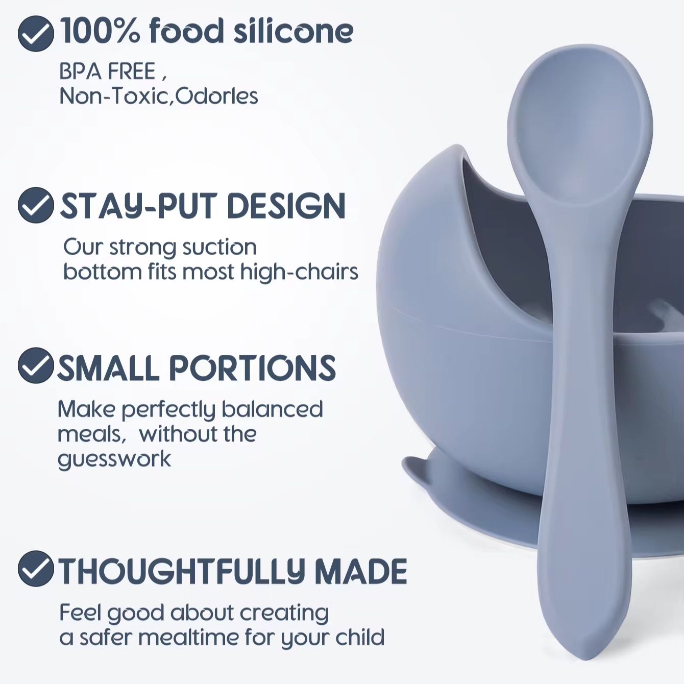 2PC Silicone Sucker Bowl Feedi - огляд і ціна Baby Food Bowl