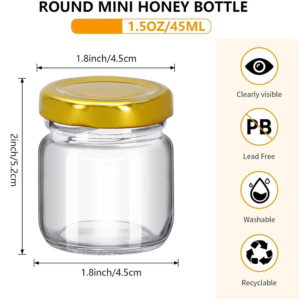 1.5 oz Round Mini Clear Honey  - огляд і ціна Baby Food Glass Jars