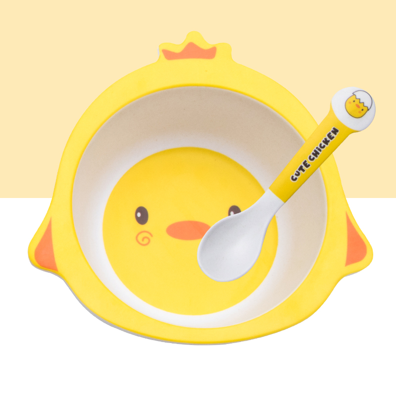 Cute Cartoon Chicken Bamboo Fi - огляд і ціна Baby Food Bowl