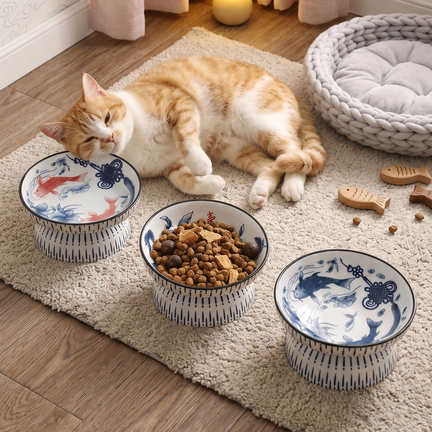 Cute Tilted Elevated Ceramic P - огляд і ціна Baby Food Cat
