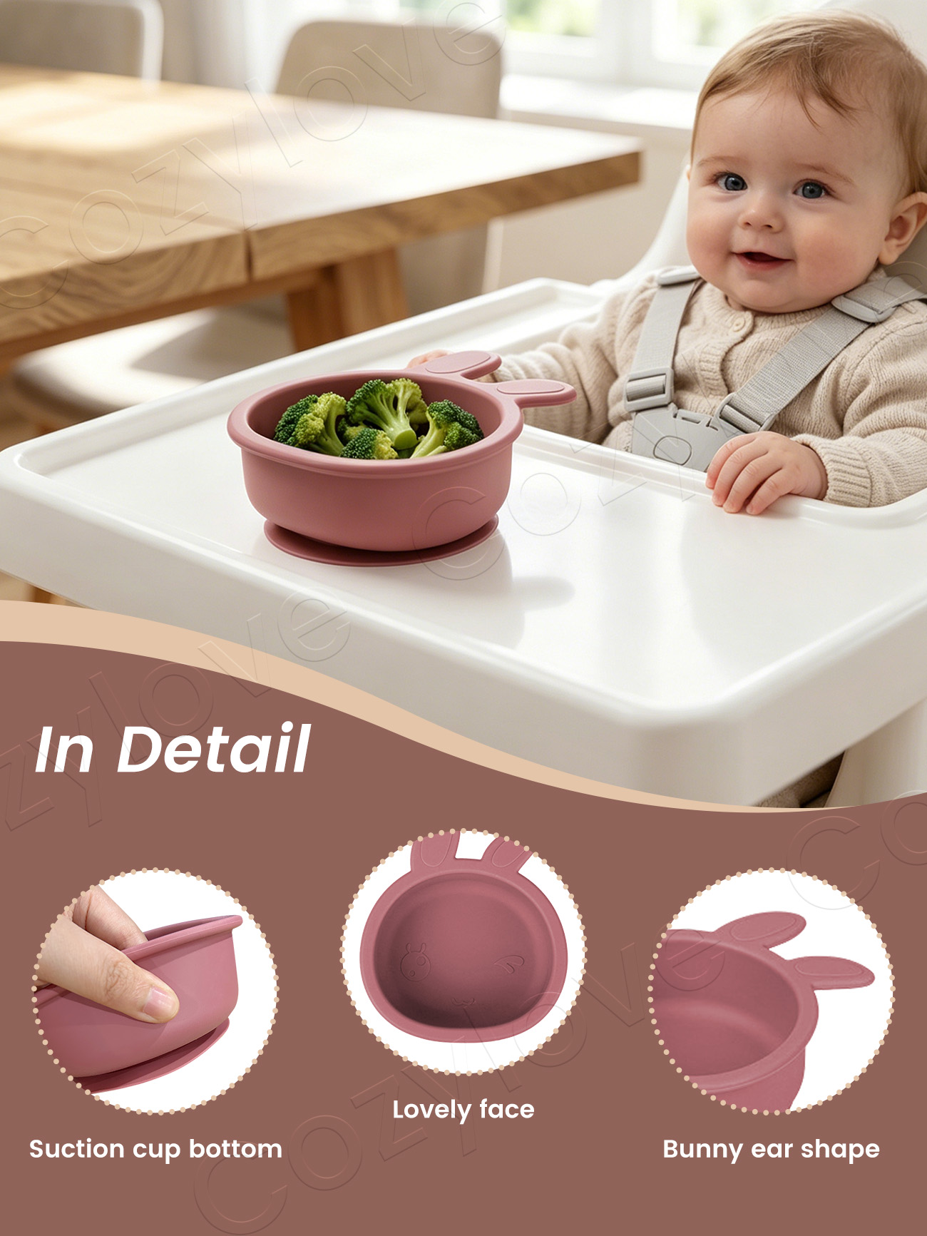 Cute Bunny Ear Silicone Baby S - огляд і ціна Baby Food Bowl
