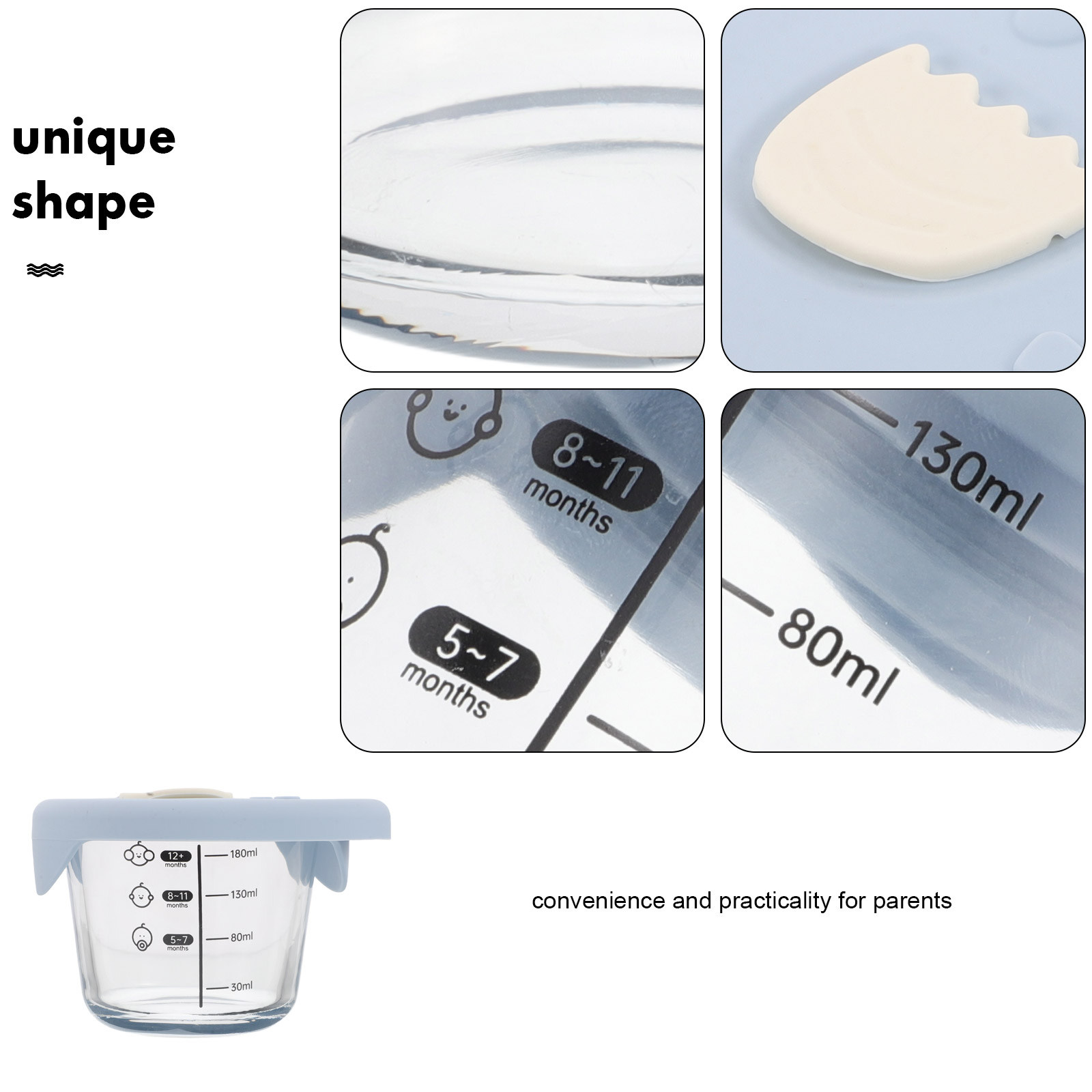 2Pcs Baby Feeding Bowls Leakpr - огляд і ціна Baby Food Glass Jar